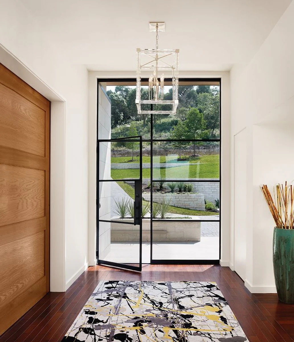 Casa Padrino araña de luces de diseño plata 47 x 47 x A. 70 cm - Moderna Araña de Luces de Vidrio Cristal de Lujo