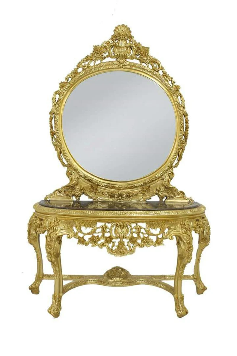 Casa Padrino luxury baroque mirror console with marble plate - Hotel Furniture
