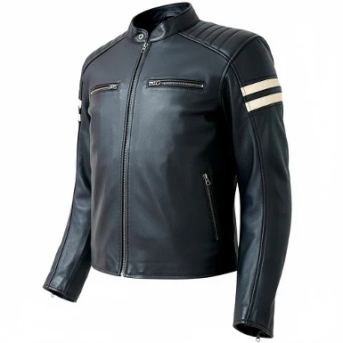 CHAQUETA PIEL OUT SPADE - NEGRO