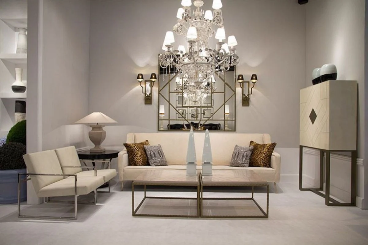 Casa Padrino armario de sal¨®n de dise?o crema / lat¨®n 100 x 40 x A. 180 cm - Muebles de Sal¨®n - Calidad de Lujo