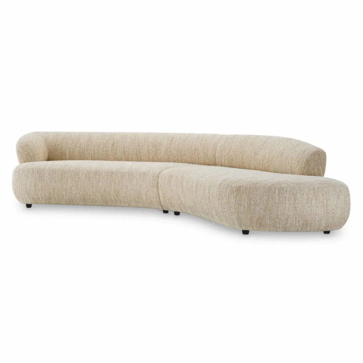 Casa Padrino sof¨¢ de lujo crema / negro 360 cm - Sof¨¢ curvo para sal¨®n y hotel