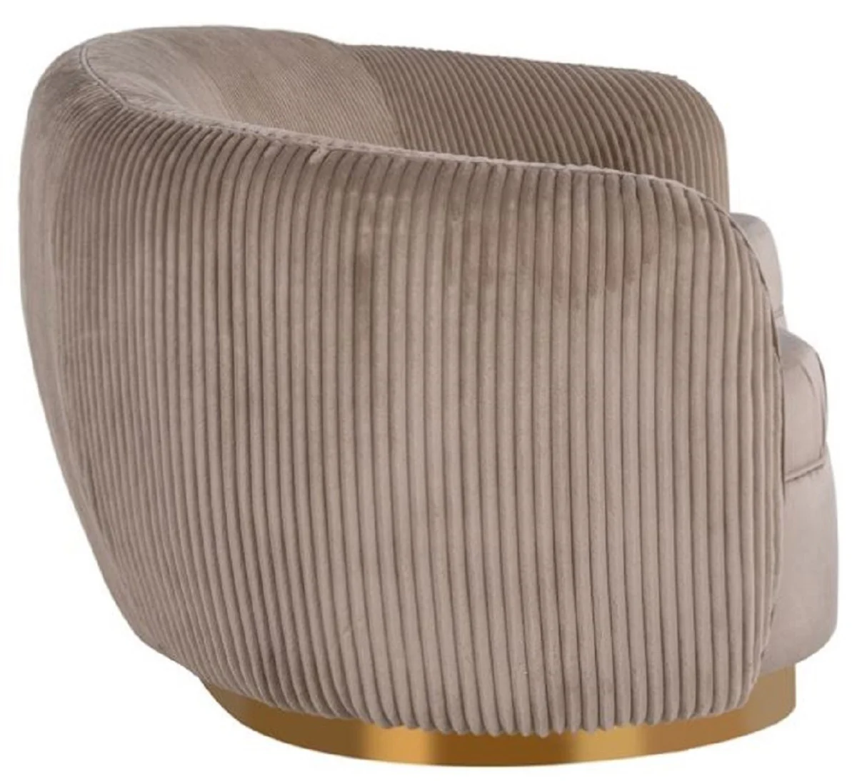 Casa Padrino sof¨¢ de lujo marr¨®n / oro 221 x 98 x A. 72 cm - Sof¨¢ de sal¨®n curvo - Muebles de sal¨®n - Interiores de sal¨®n - Muebles de lujo - Interiores de lujo - De lujo Muebles