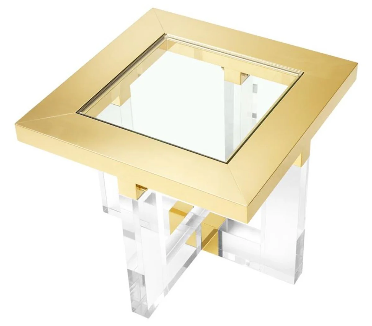 Casa Padrino mesa auxiliar para sala de estar oro 60 x 60 x H. 50 cm - Muebles de Lujo