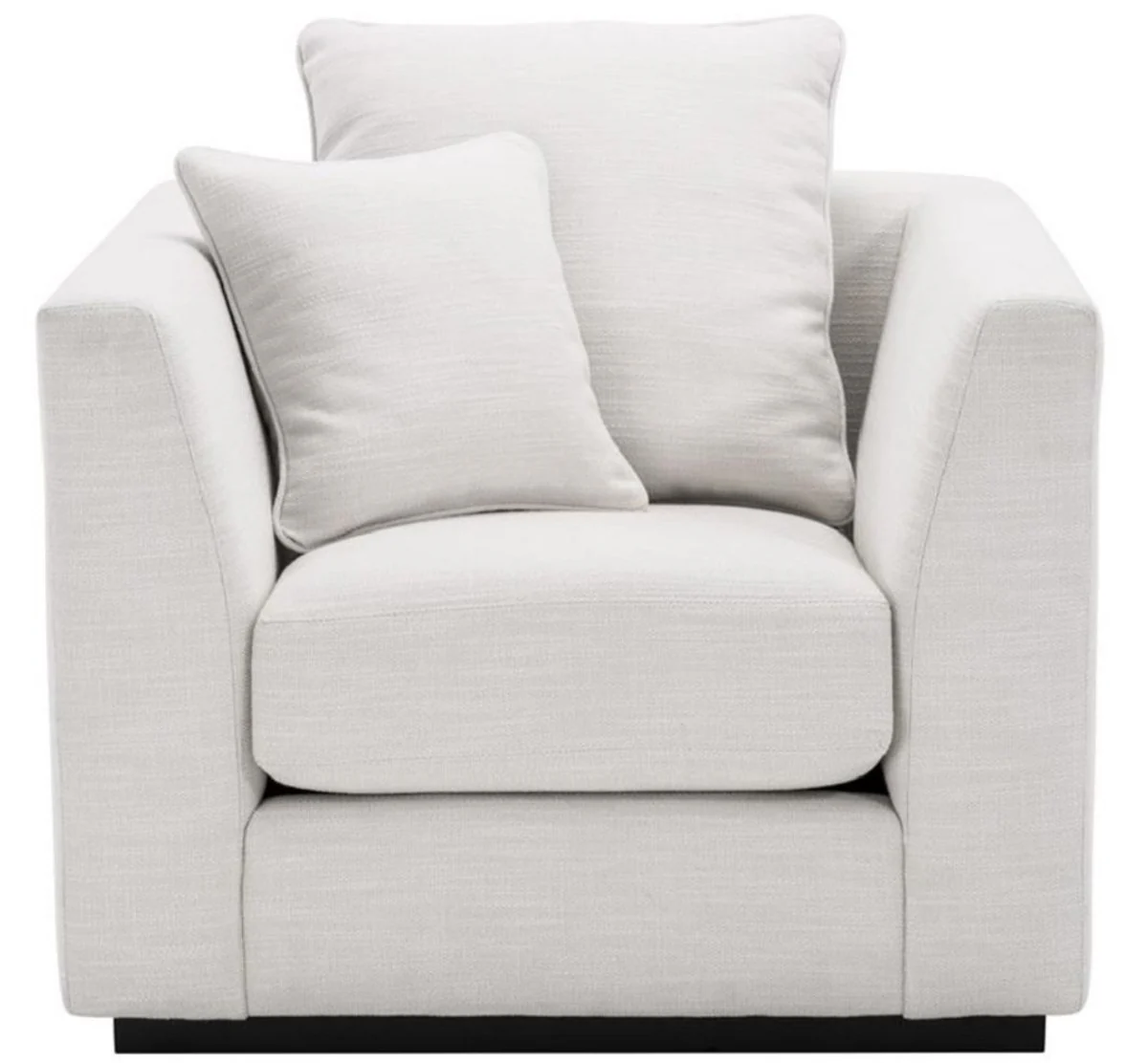 Casa Padrino sillón de salón de lujo blanco / negro 98 x 100 x H. 73 cm - Muebles de Sala