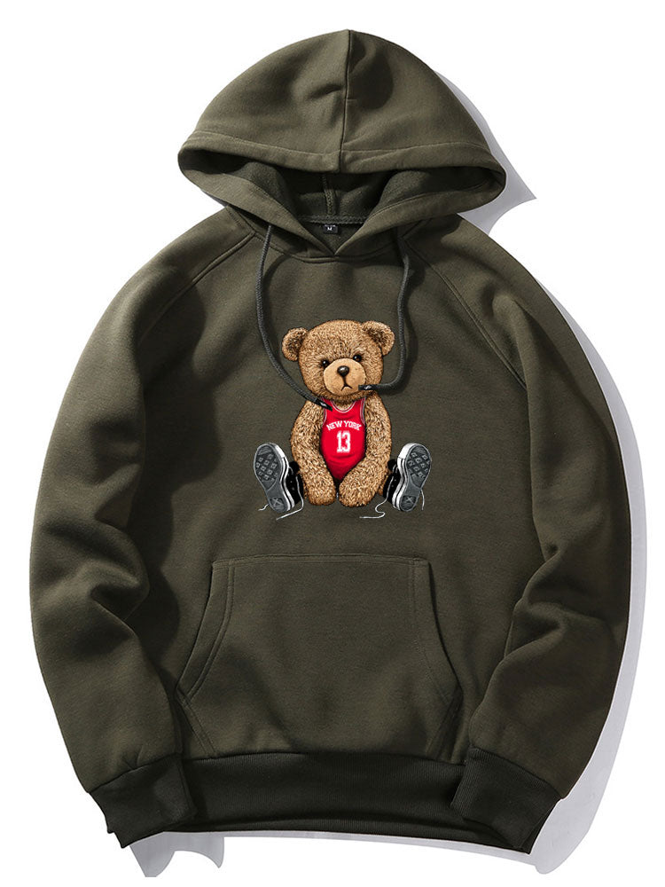 New York Bear Print Hoodie & Jogger Pants