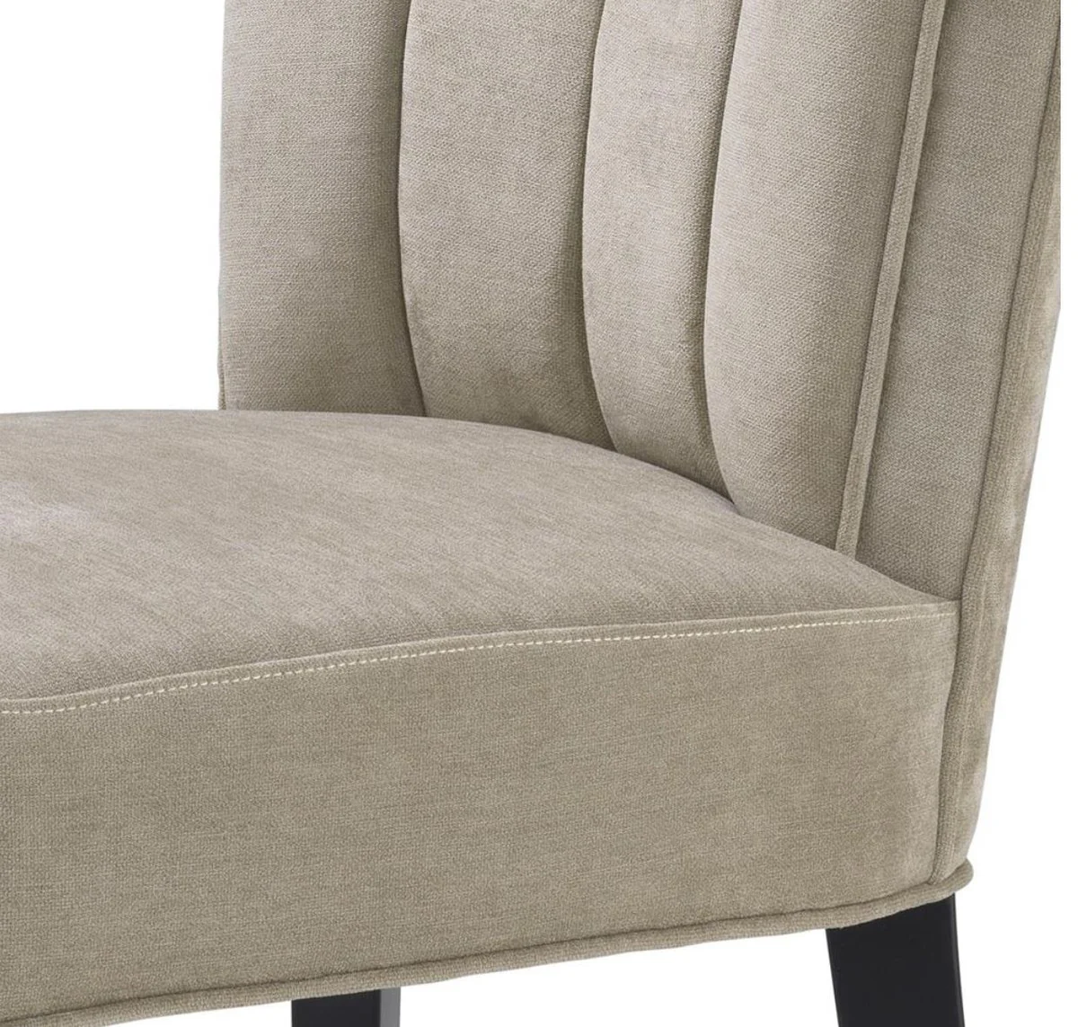 Casa Padrino silla de comedor de lujo greige / negro 51 x 62 x H. 82 cm - Muebles de Lujo para el Comedor