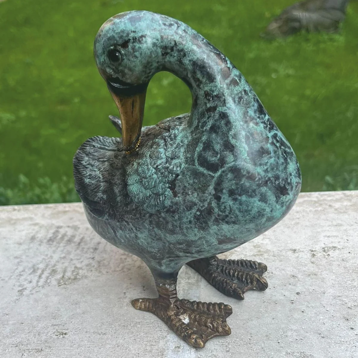 Casa Padrino figura decorativa de bronce pato verde menta / bronce A. 16 cm - Decoraci¨®n de jard¨ªn