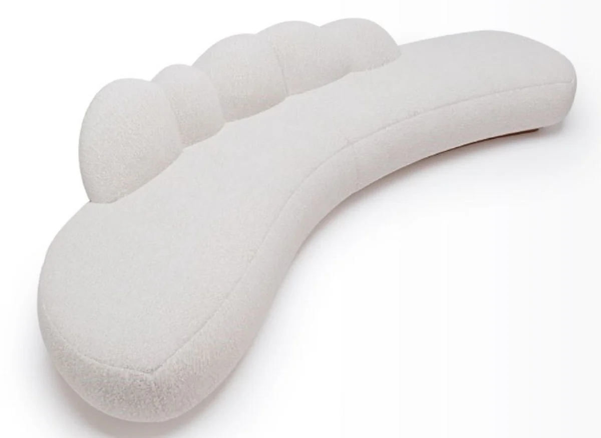 Casa Padrino sof¨¢ de lujo crema / marr¨®n 260 x 100 x A. 72 cm - Sof¨¢ de sal¨®n curvo - Sof¨¢ de hotel - Muebles de sal¨®n - Muebles de hotel - Muebles de lujo