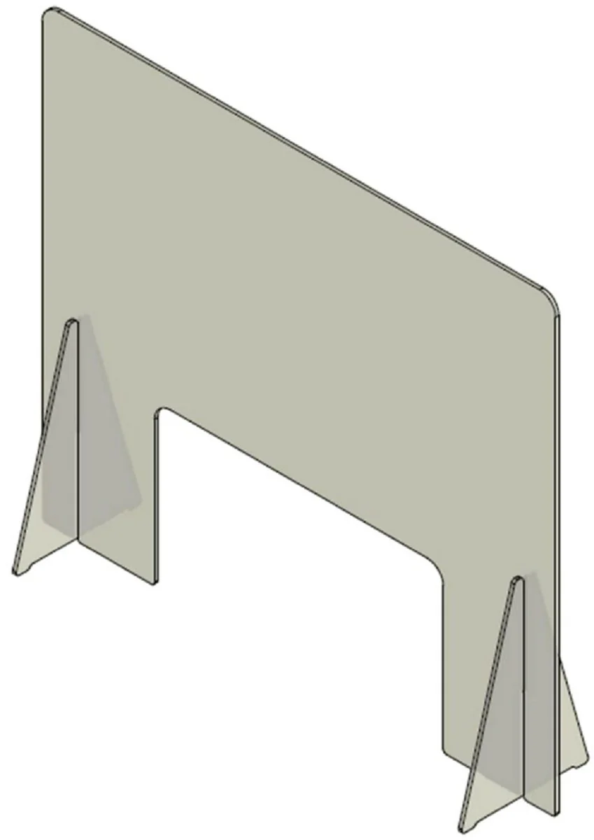 Casa Padrino plastic safety washer with hatch transparent 60 x H. 70 cm - Desk Reception Counters Spit Protection Covid-19 Corona Partition