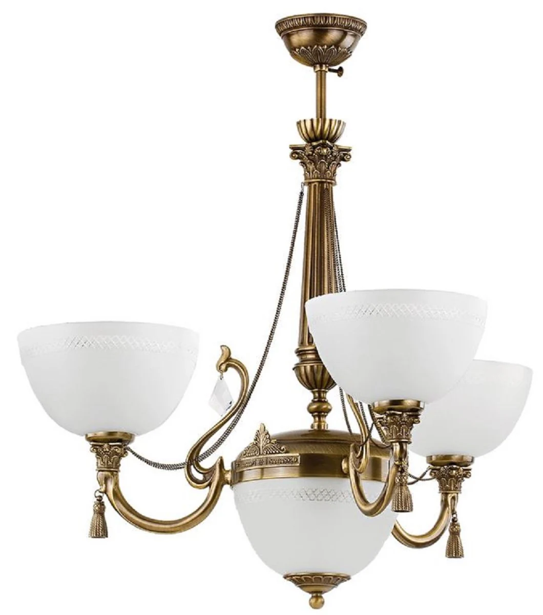 Casa Padrino ara?a de luces de cristal barroco de lujo lat¨®n con p¨¢tina / blanco ? 62 x A. 70 cm