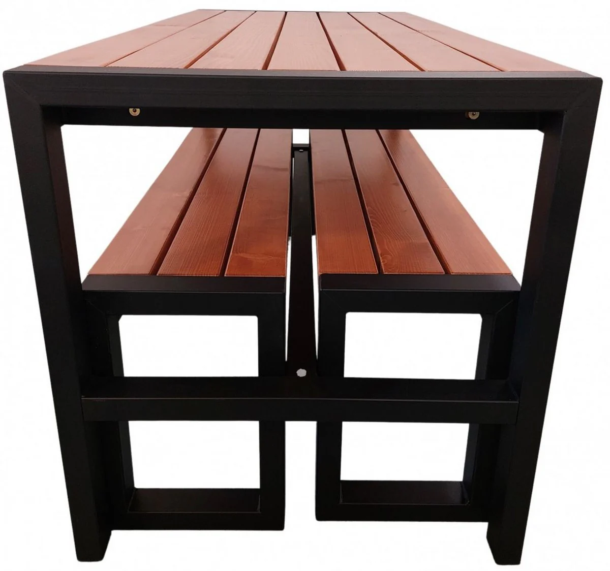 Casa Padrino mesa de jard¨ªn con 2 bancos marr¨®n / negro - Muebles de jard¨ªn