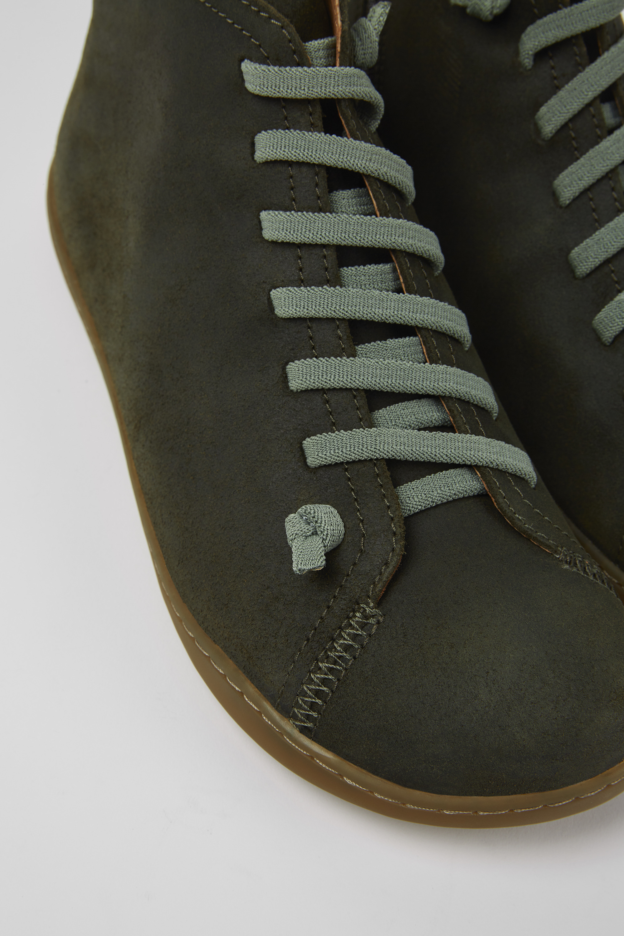 Peu - Green-gray nubuck ankle boots for men