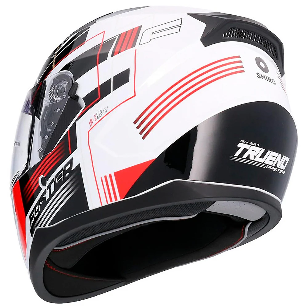 CASCO SHIRO SH667 TRUENO FASTER BLANCO / ROJO