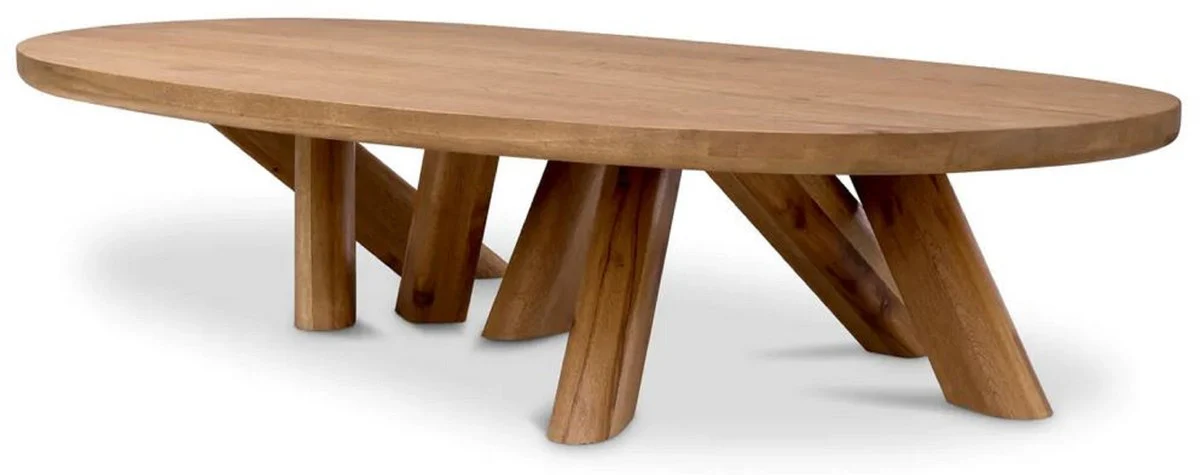 Casa Padrino mesa de centro de lujo de madera maciza marr¨®n 170 x 85 x A. 35 cm - Mesa de sal¨®n ovalada de madera de roble - Muebles de sal¨®n - Muebles de lujo - Calidad de lujo