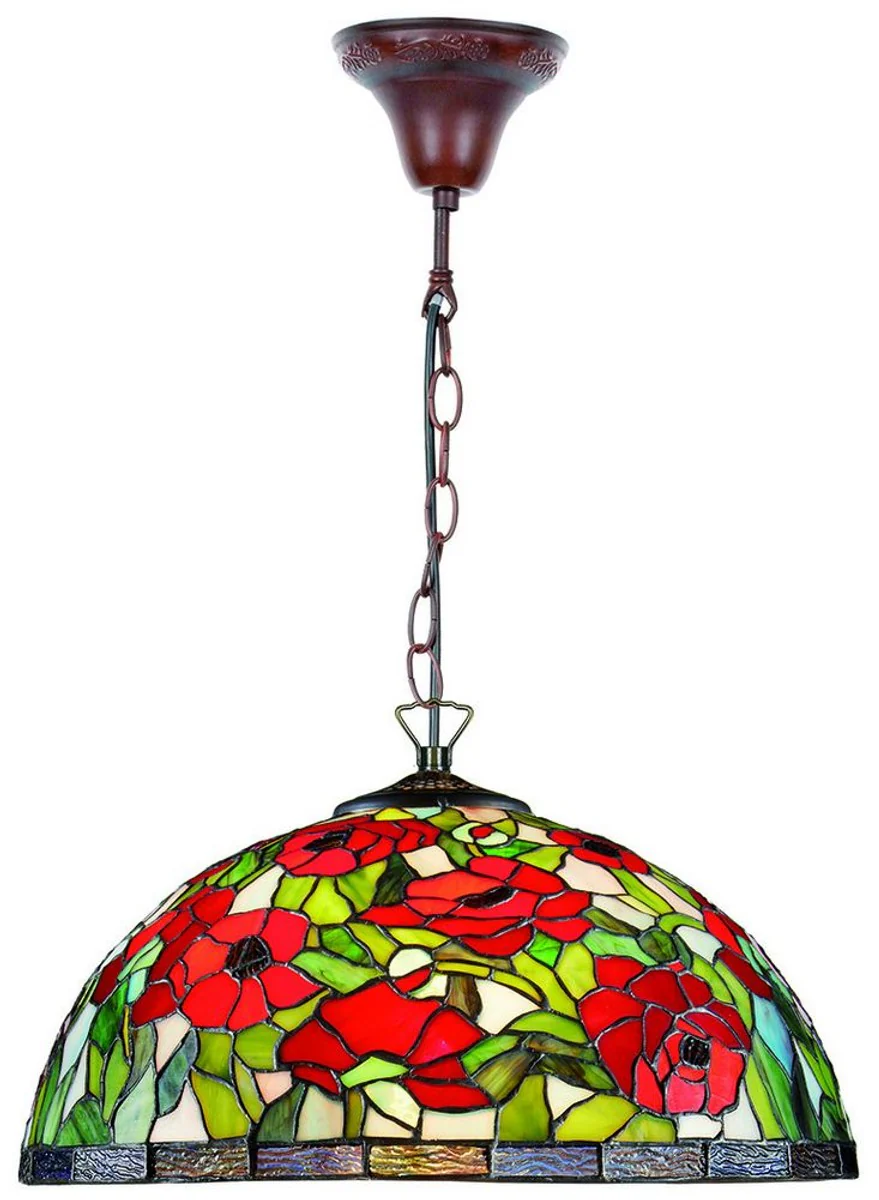 Casa Padrino Tiffany Hanging Lamp / Hanging Light Multicolour Ø 40 x H. 85 cm - Tiffany Lights
