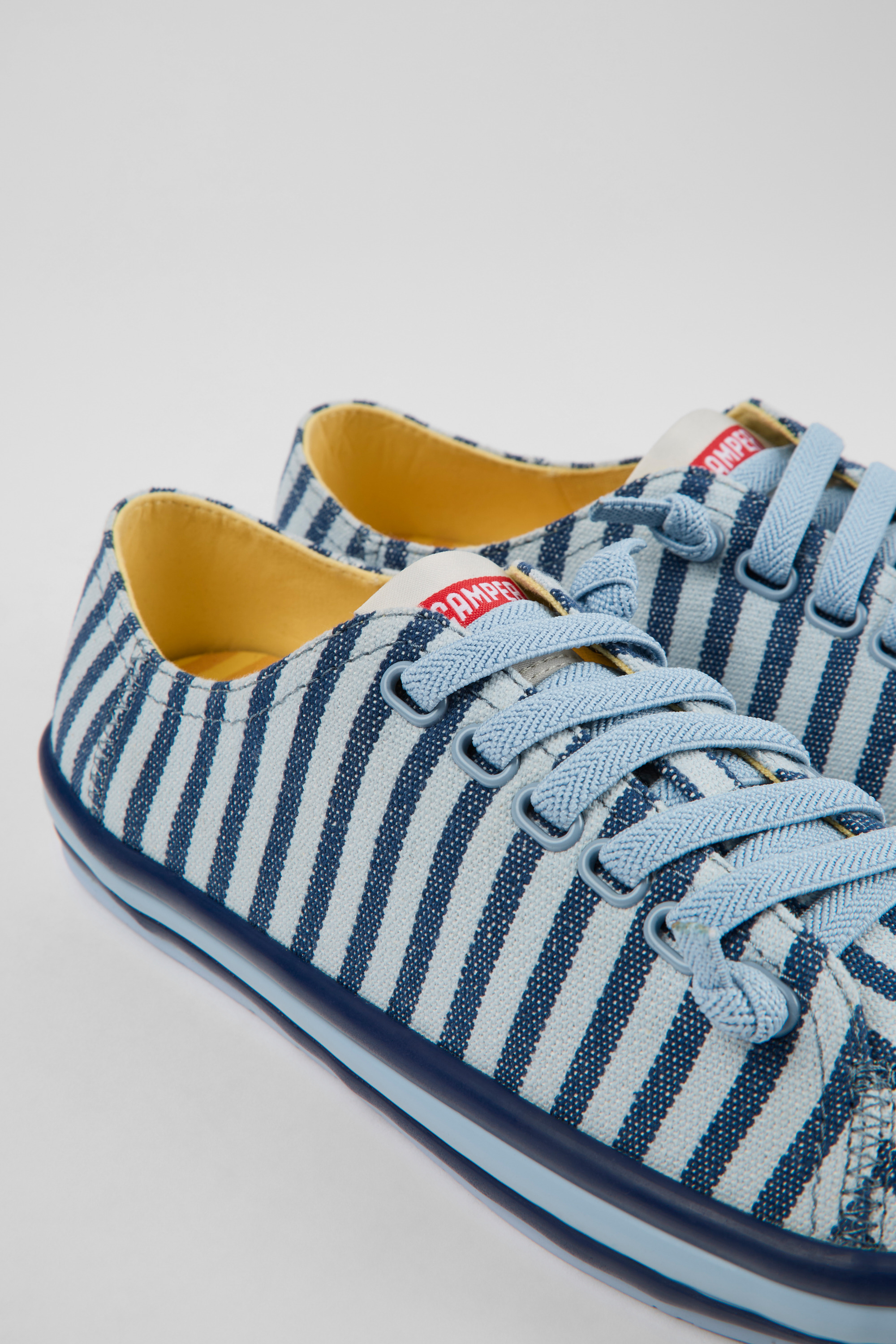Peu Rambla - Blue and white textile sneakers for women