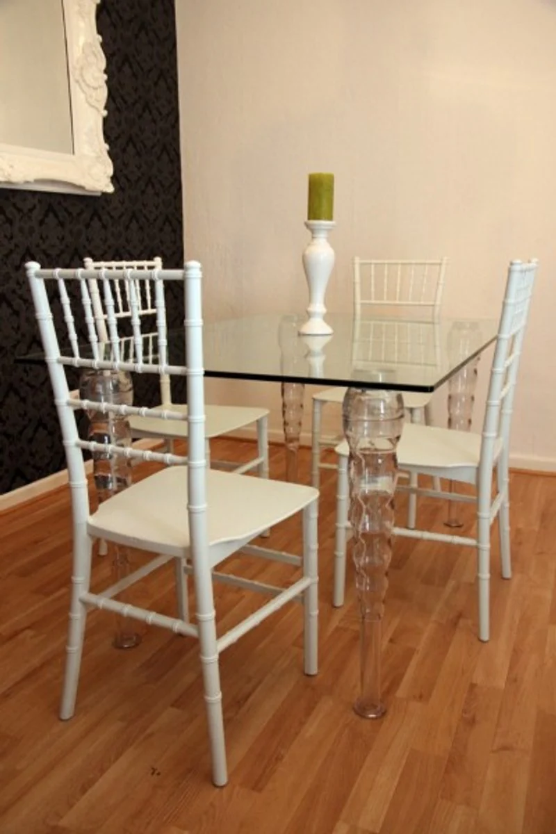 Designer acrylic dining room set - Ghost Chair Table - polycarbonate furniture - a table and 4 chairs - White House Padrino designer furniture - designer furniture Casa Padrino