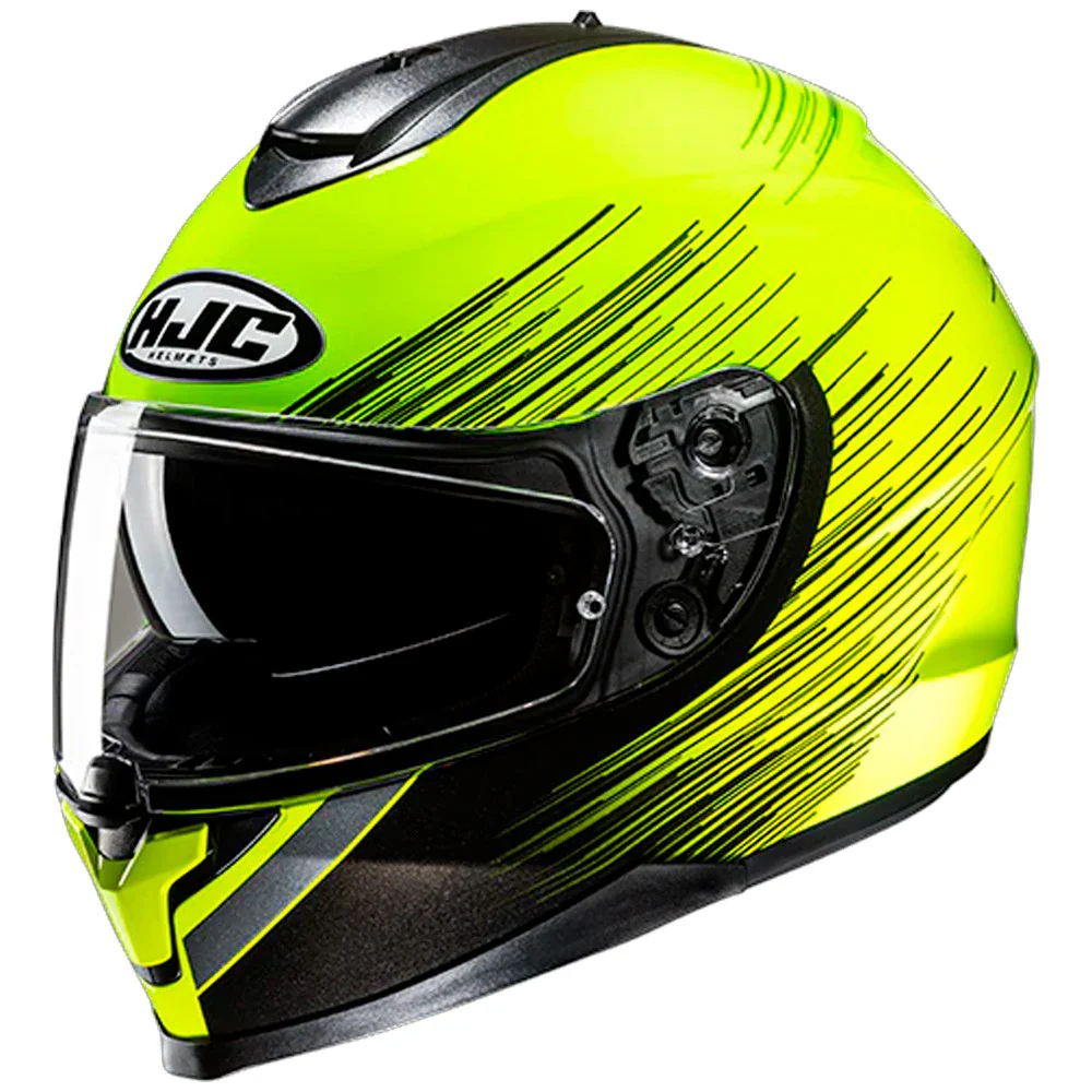 CASCO HJC C70N SWAY - AMARILLO / NEGRO