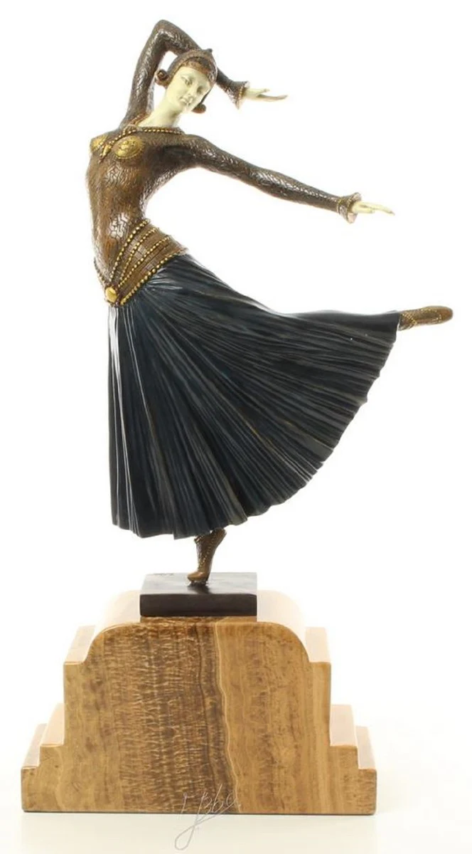 Casa Padrino bailarín de figura de bronce de lujo multicolor / beige 26 x 9 x H. 46,9 cm - Figura de Deco