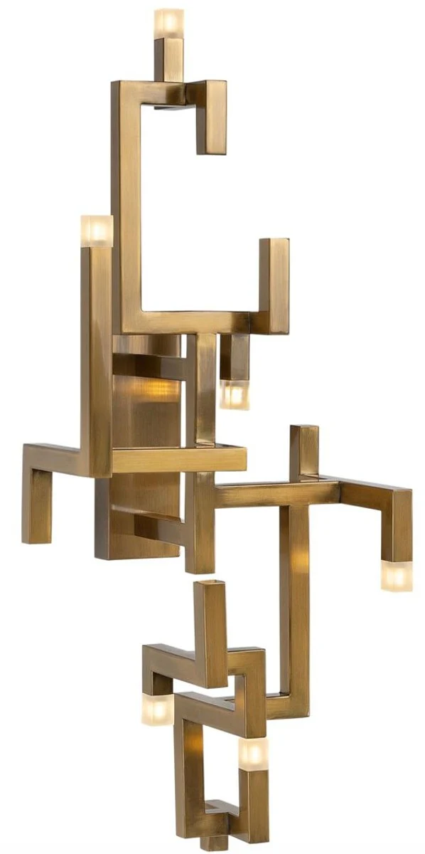 Casa Padrino aplique de pared de lujo LED de acero inoxidable de la sala oro 30,5 x 28,5 x H. 73,5 cm - Aplique de Diseño