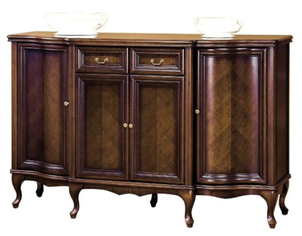Casa Padrino aparador Art Nouveau de lujo marr¨®n oscuro 176 x 57,5 ??x A. 111 cm - Elegante armario de madera maciza con 4 puertas y 2 cajones - Muebles Barrocos y Art Nouveau