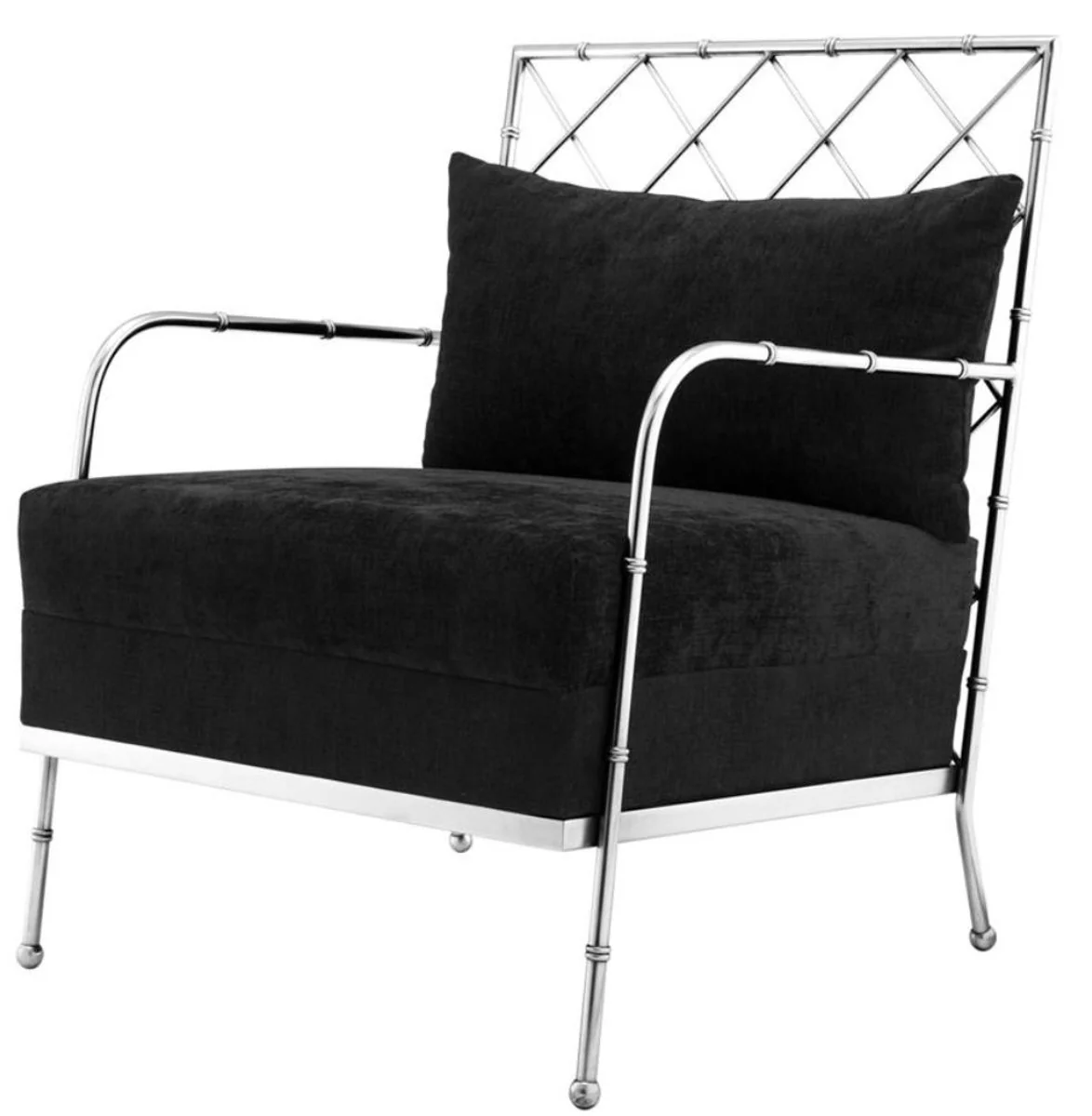 Casa Padrino Sillón de Lujo Plata 64,5 x 71,5 x H. 83 cm - Edición Limitada