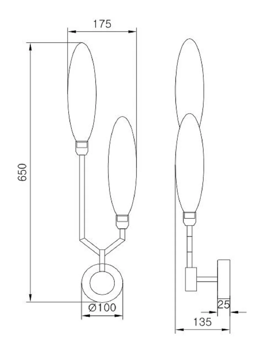 Casa Padrino lámpara de pared de lujo oro mate / negro 17,5 x 13,5 x H. 65 cm - Lámpara de Pared Moderna
