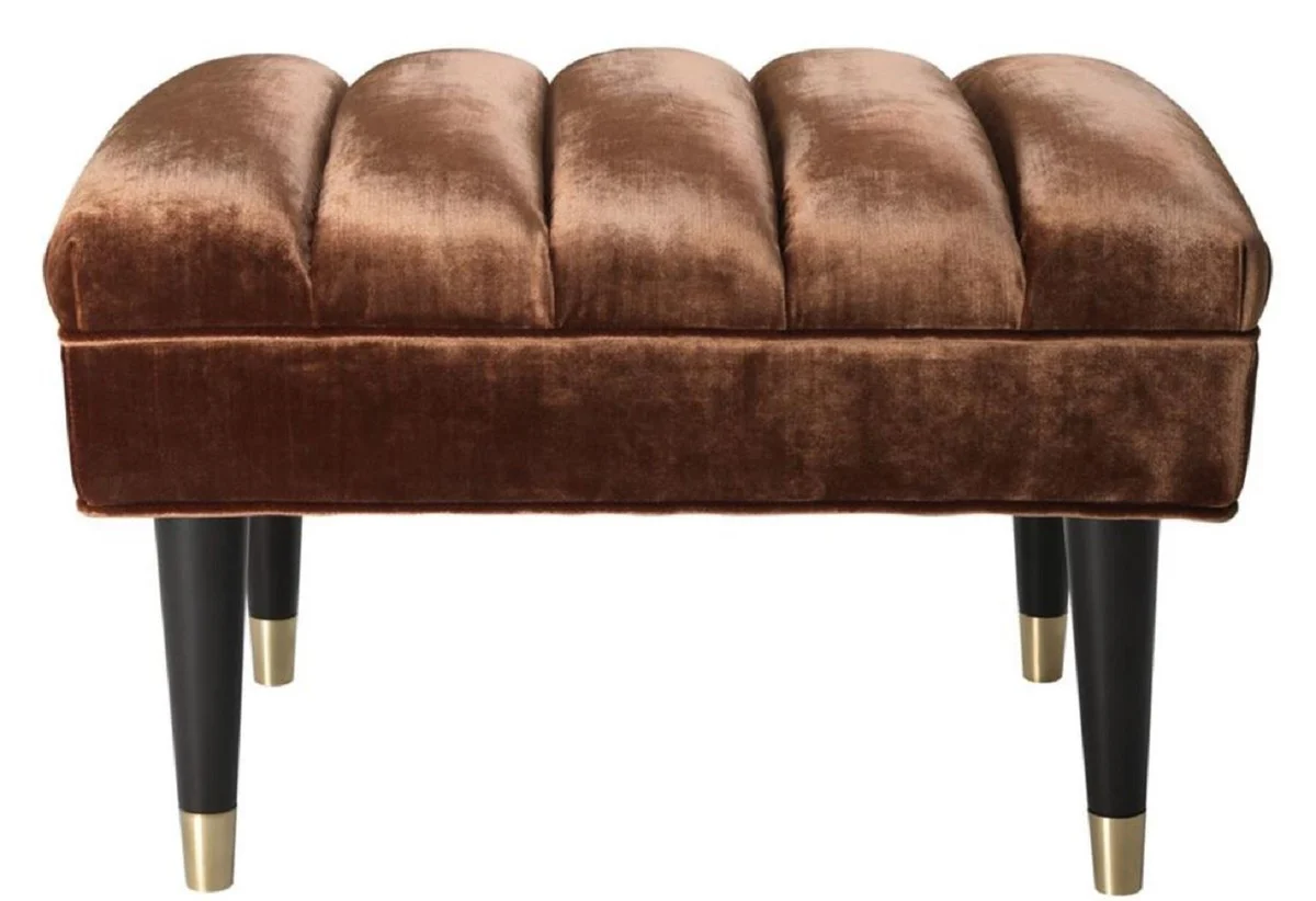 Casa Padrino Banco de Lujo Naranja Oscuro / Negro / Oro 68 x 50 x H. 45 cm - Calidad de Lujo