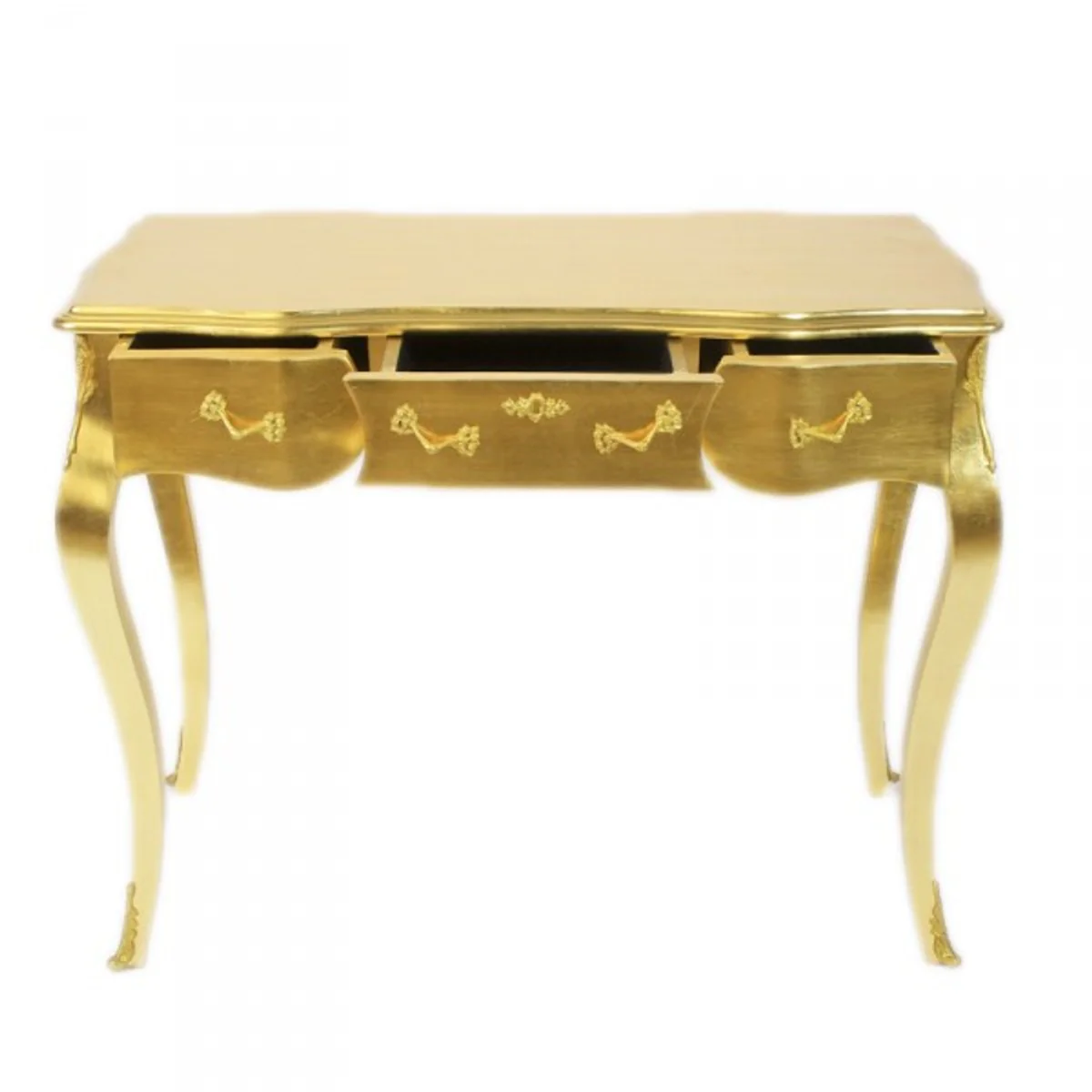 Casa Padrino Luxury baroque desk / console gold ink. Glass panel 97 x 78 x 48 cm - secretary luxury furniture