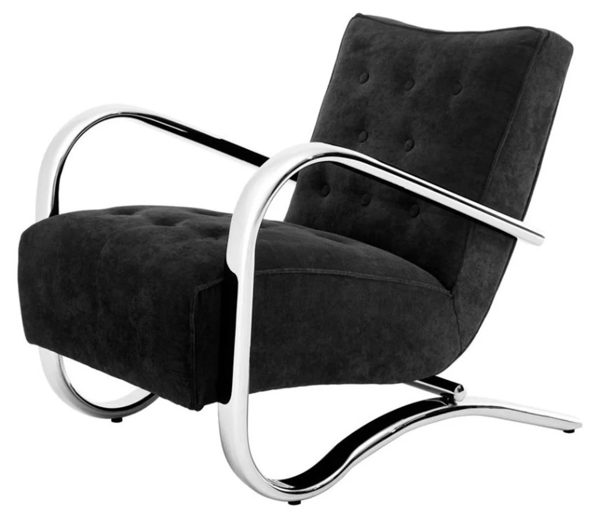 Butaca de lujo Casa Padrino negro de 64 x 82 x H. 75 cm - Muebles de diseño