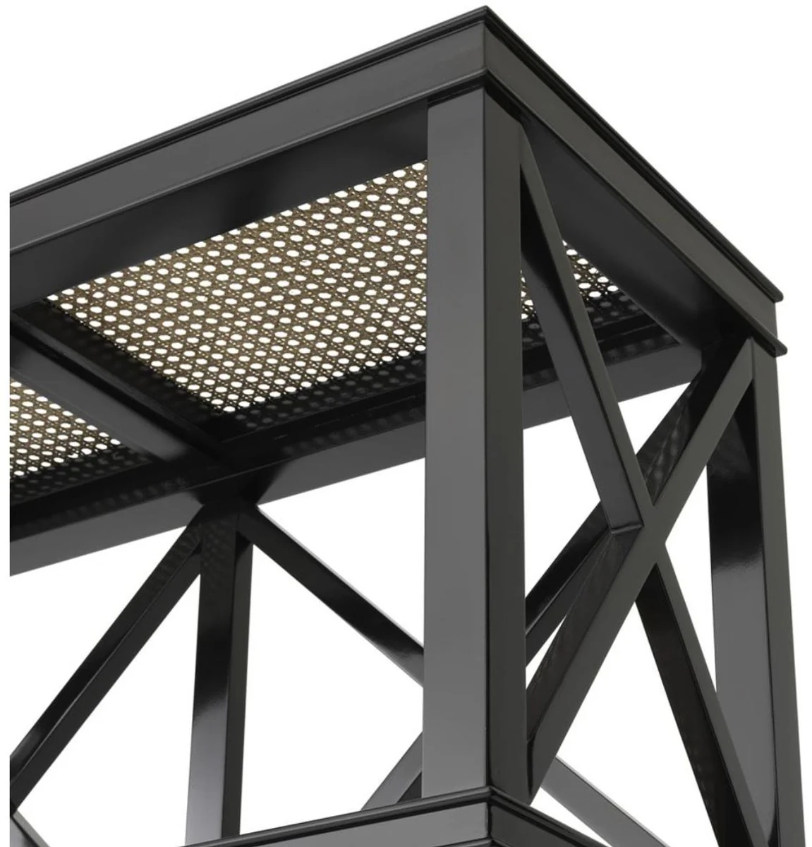 Casa Padrino Luxury Living Room Shelf Cabinet Black / Natural 85 x 35 x H. 220 cm - Luxury Furniture