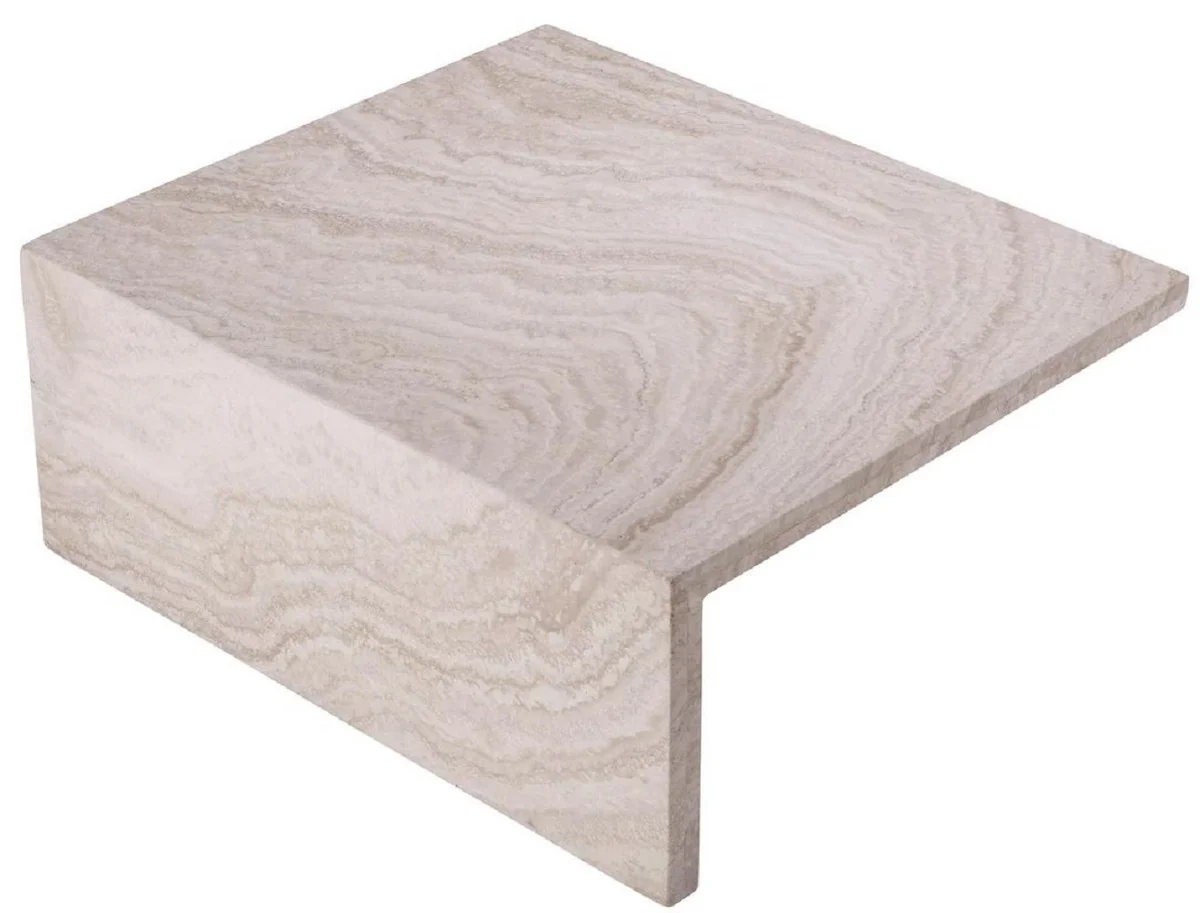Casa Padrino mesa de centro de travertino de lujo beige 70 x 60 x A. 28 cm - Mesa de sal¨®n de piedra natural - Muebles de sal¨®n - Muebles de piedra natural - Muebles de lujo - Instalaci¨®n de lujo