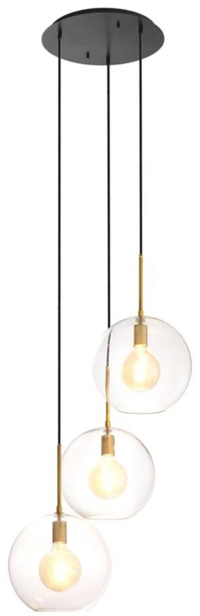 Casa Padrino lámpara de araña de lujo latón antiguo / bronce Ø 60 x H. 150 cm - Colección de Lujo