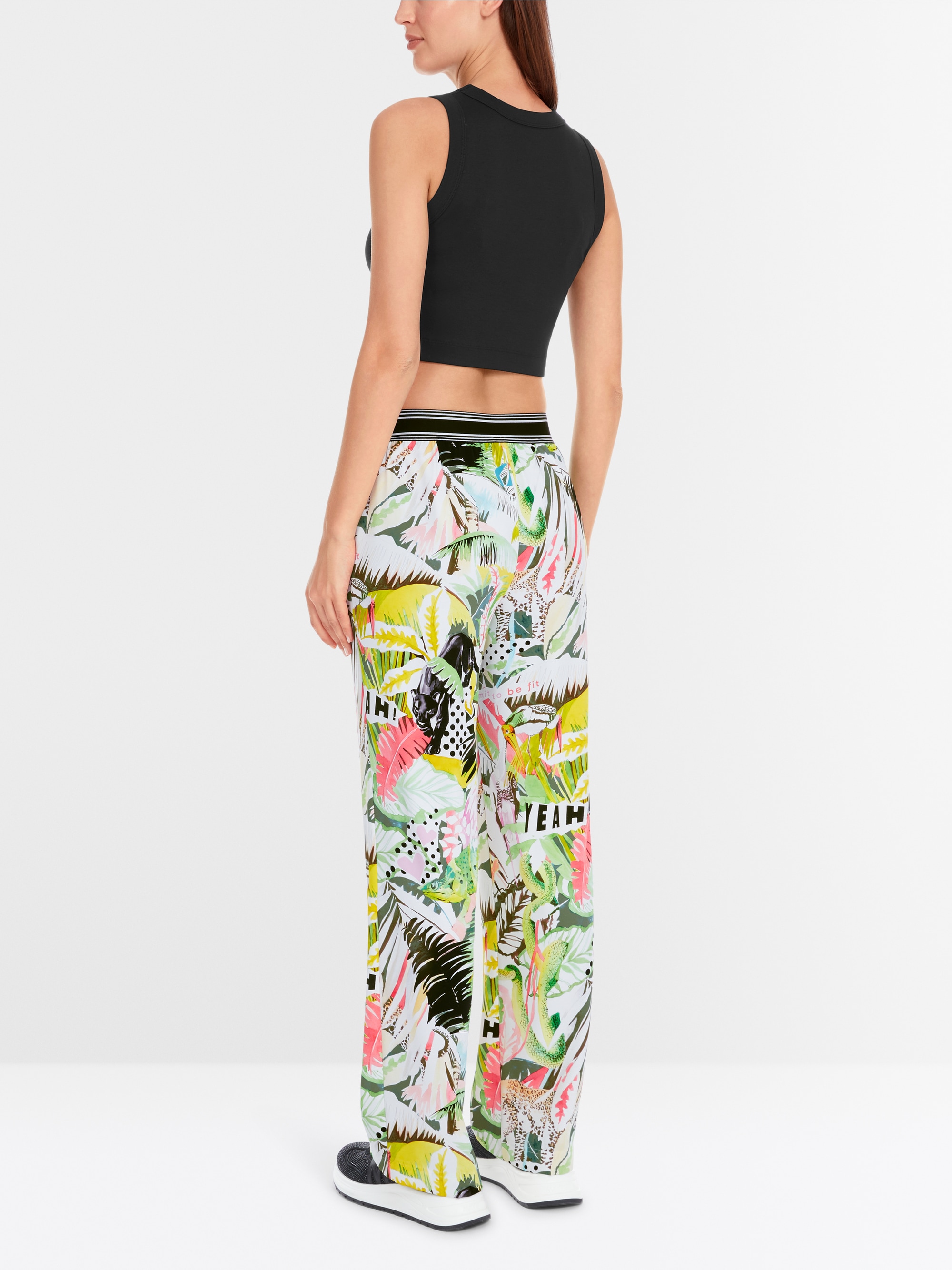 Marc-Cain WASHINGTON wide trousers with print
