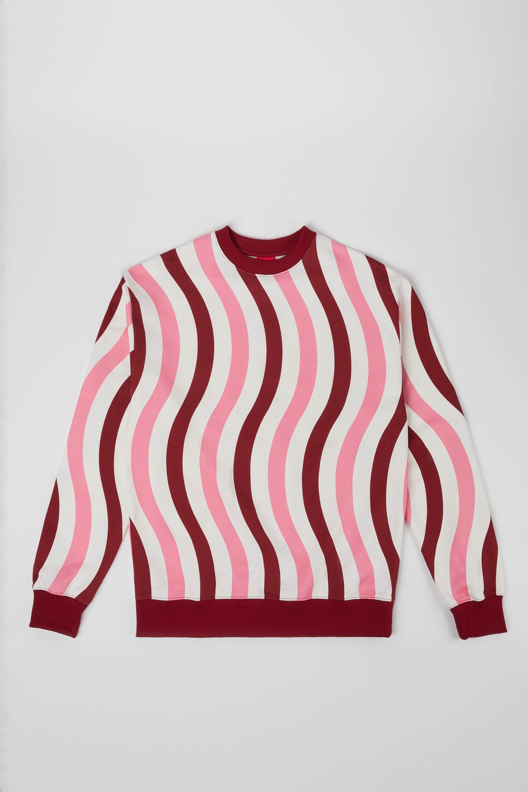 Sweatshirt - White, pink, and burgundy organic cotton sweater