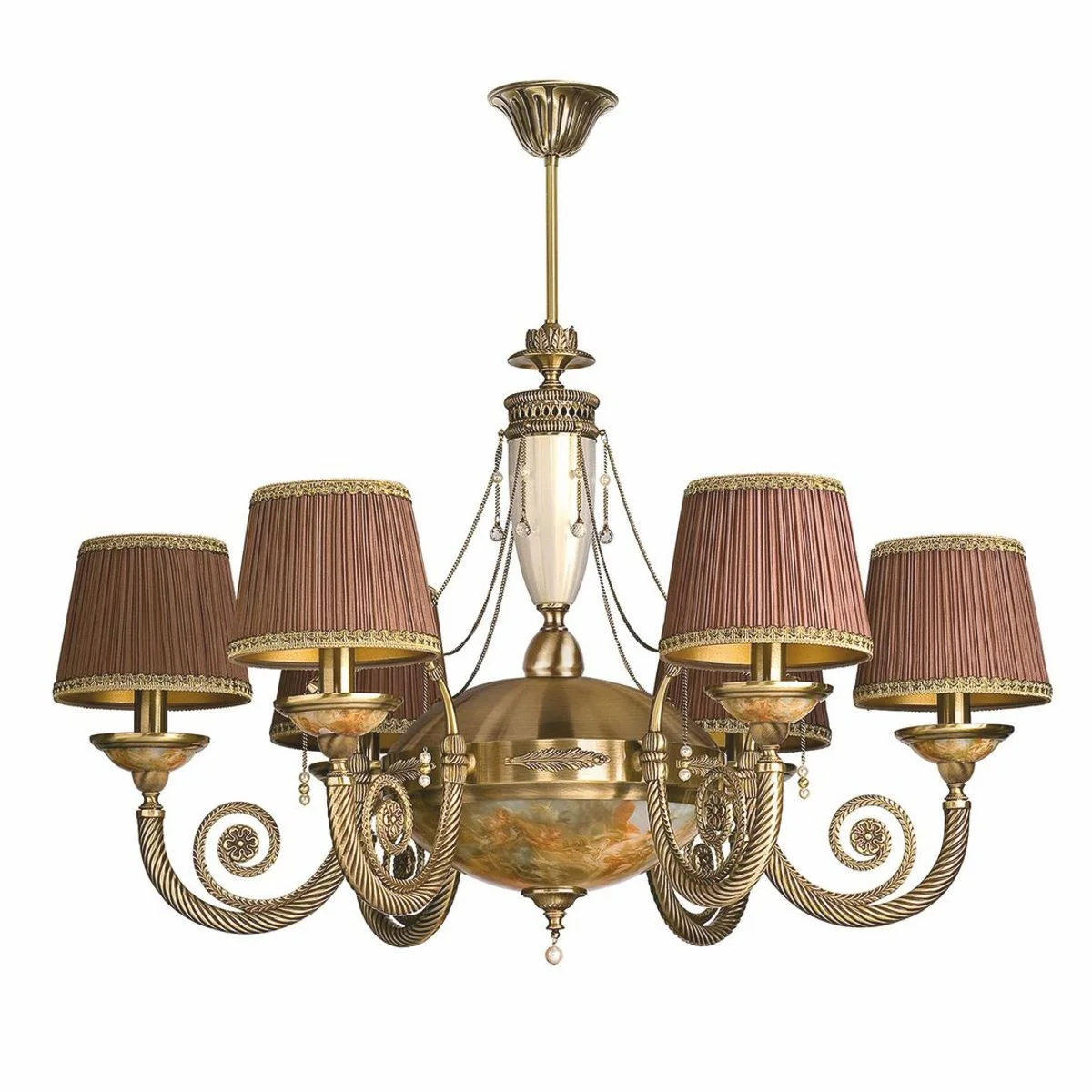 Casa Padrino ara?a de luces barroco de lujo lat¨®n con p¨¢tina ? 91 x A. 70 cm