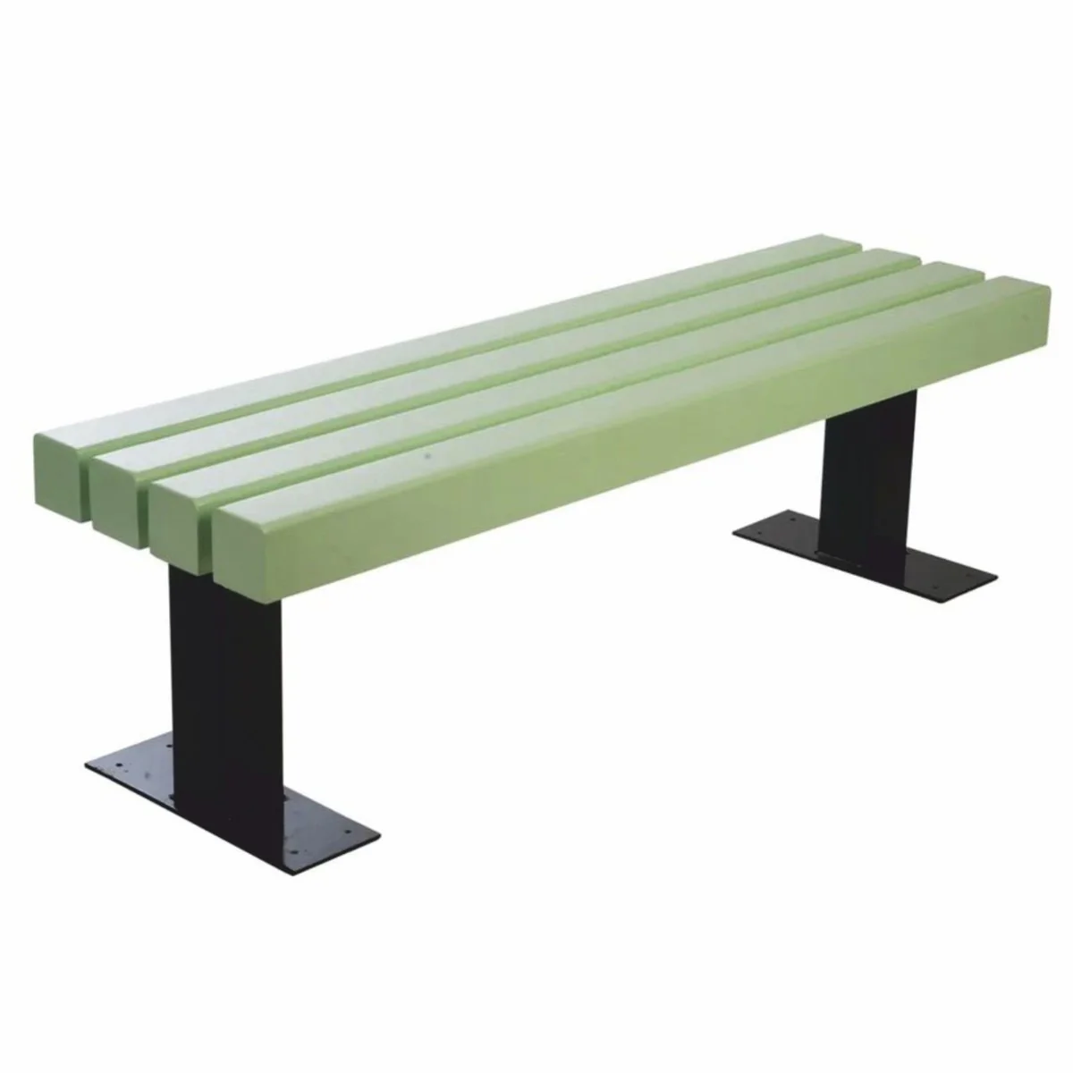 Casa Padrino banco de parque - Banco urbano verde claro / negro 150 cm - Banco de jard¨ªn s¨®lido