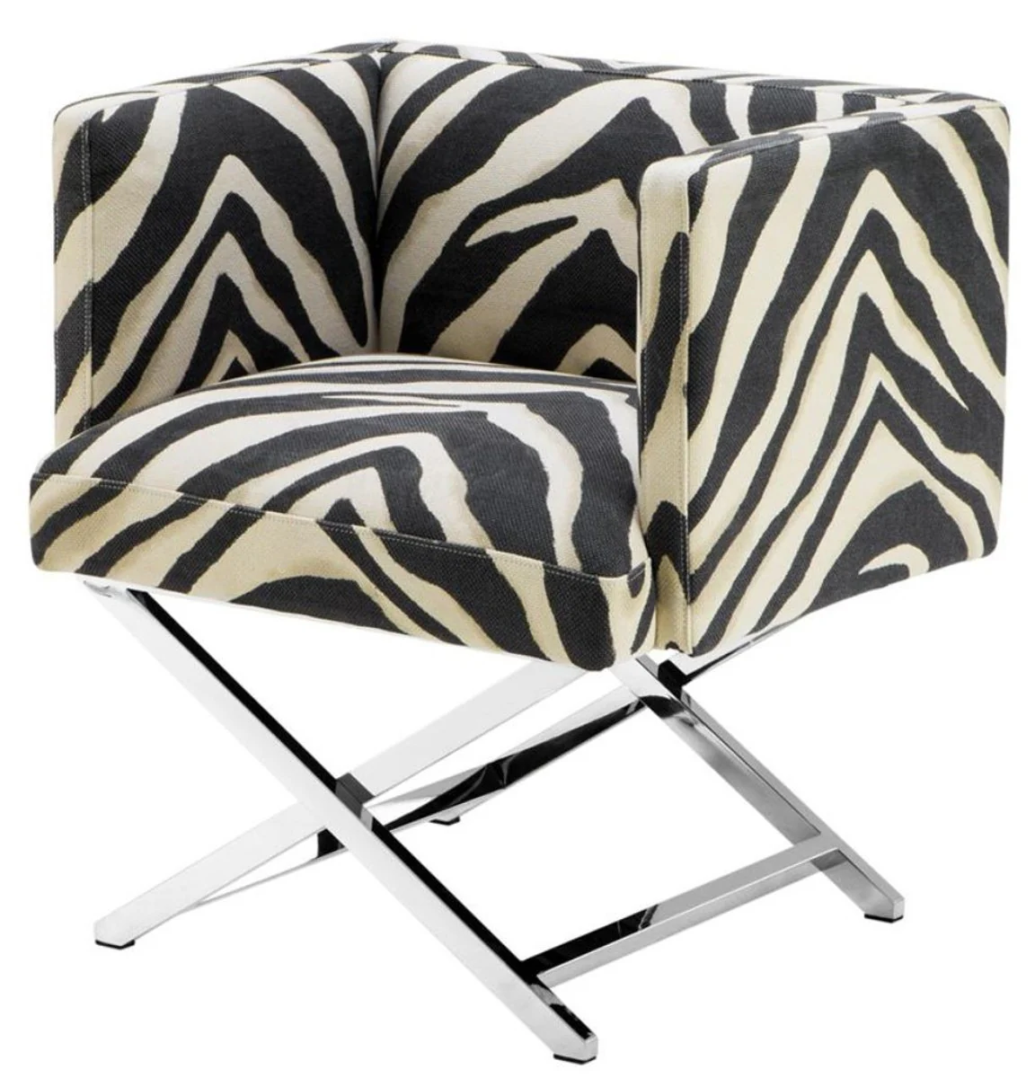 Casa Padrino sillón de club de lujo en el diseño cebra 68 x 57 x H. 74 cm - Muebles de Art Deco