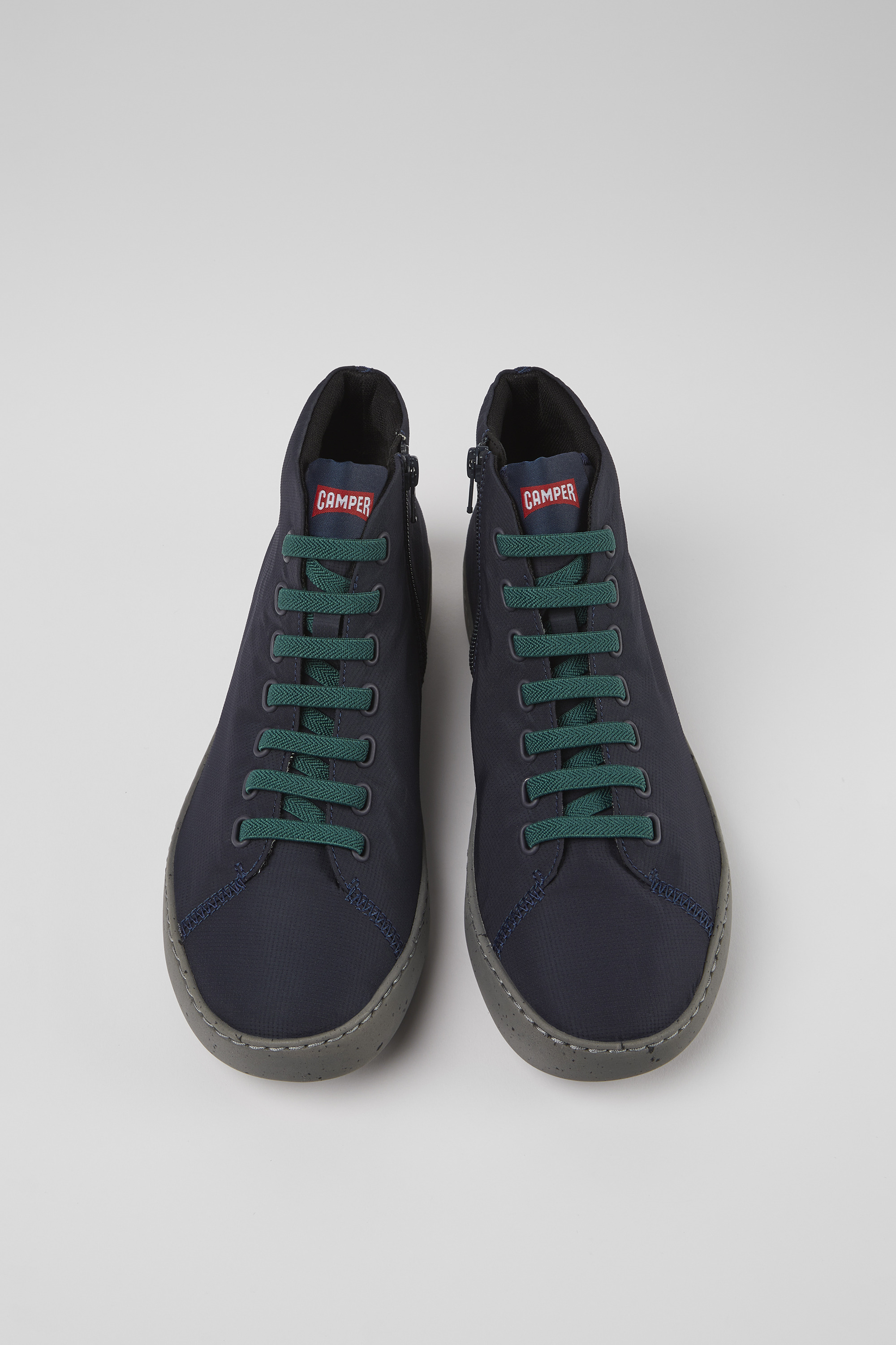 Peu Touring - Blue textile ankle boots for men