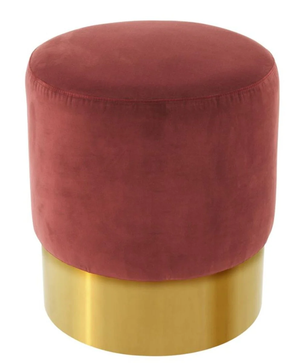 Casa Padrino taburete de lujo rojo / dorado 40 x H. 45 cm - Muebles Para Hoteles