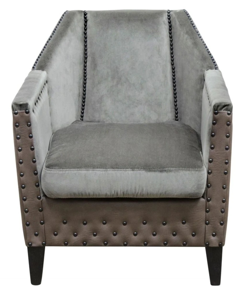 Casa Padrino sillón de lujo gris / marrón / negro 61 x 71 x H. 69 cm - Muebles para Hoteles y Restaurantes