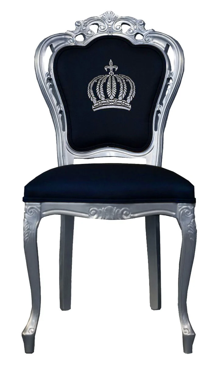 Pomp??s by Casa Padrino luxury baroque dining chair black / silver - Pomp??s baroque chair designed by Harald Gl??ckler