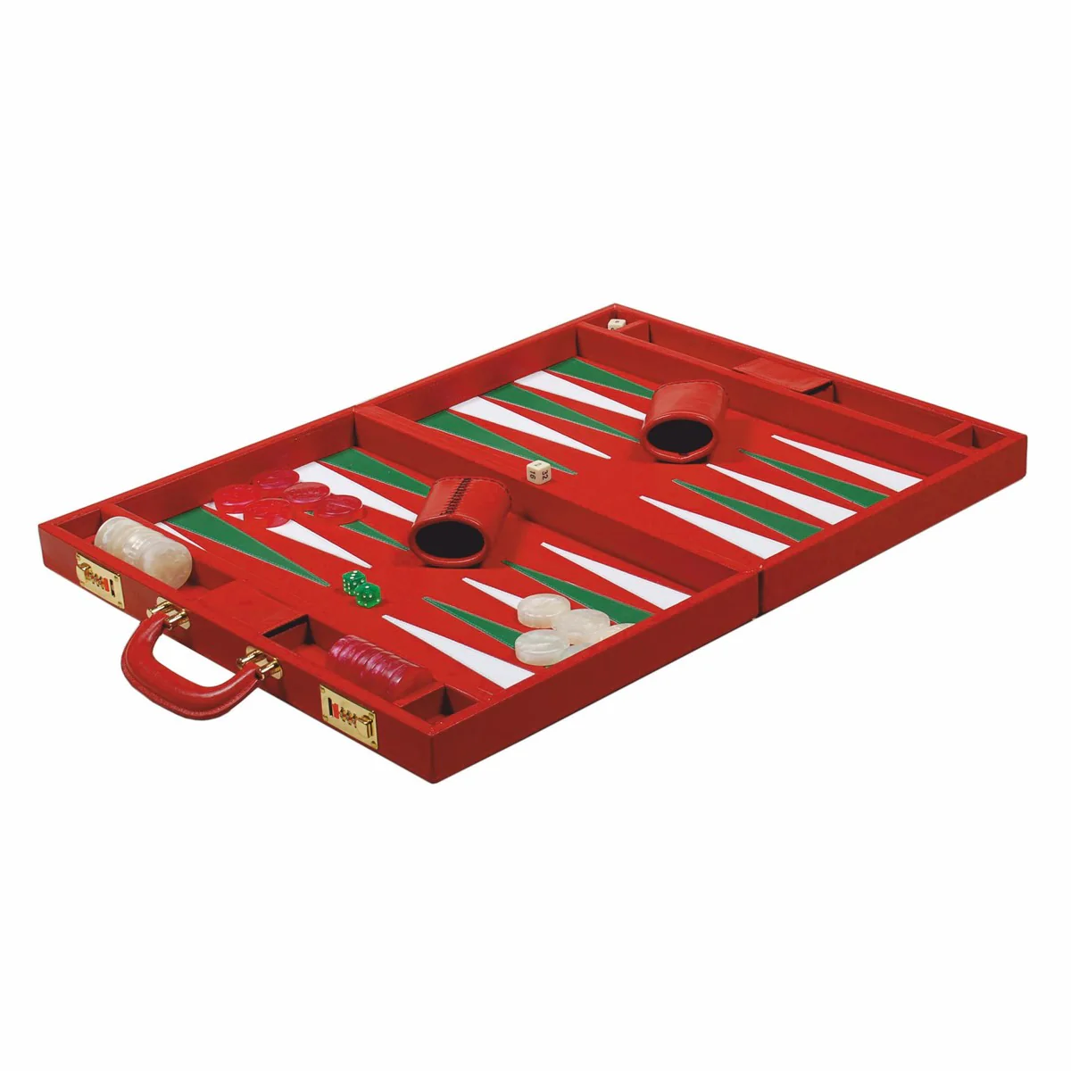 Casa Padrino Malet¨ªn de Backgammon de Lujo en Piel Genuina Rojo - Accesorios de Lujo