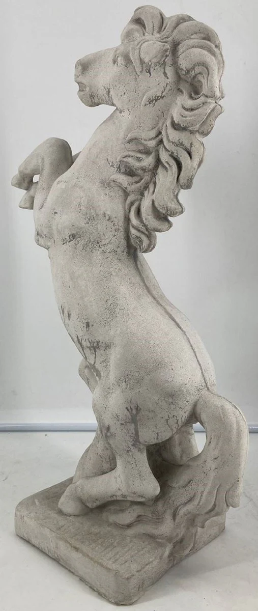 Casa Padrino escultura decorativa barroco caballo salvaje gris 23 x 49 x A. 79 cm - Figura de piedra decoración jardín - Accesorios de Decoración Jardín y Terraza