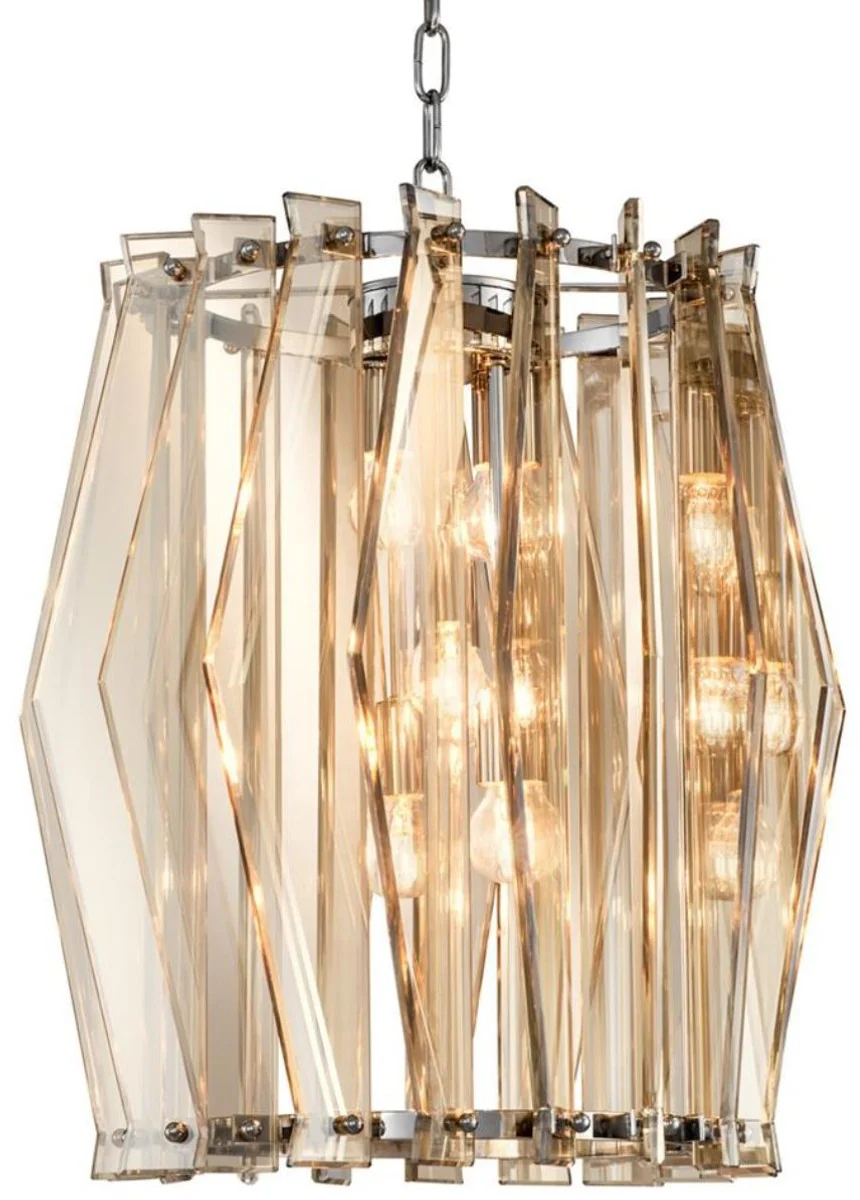 Casa Padrino araña de lujo con vidrio tintado de oro Ø 44 x H. 50 cm - Muebles de Salón