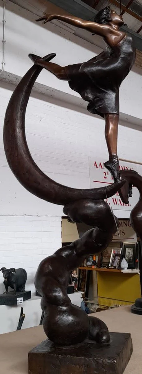 Casa Padrino escultura decorativa de bronce de lujo bailarina bronce A. 126 cm - Figura de Bronce - Figura Decorativa - Accesorios de Decoración de Salón