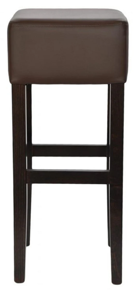 Casa Padrino taburete de bar de estilo campestre marr¨®n / negro A. 80 cm - Silla de bar tapizado de madera maciza
