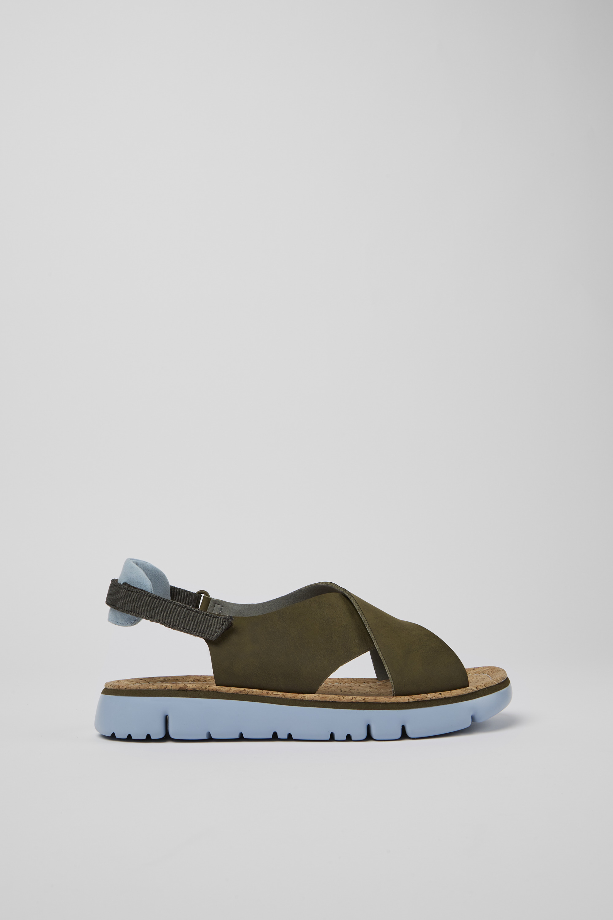 Oruga - Green, blue, and grey sandals for women