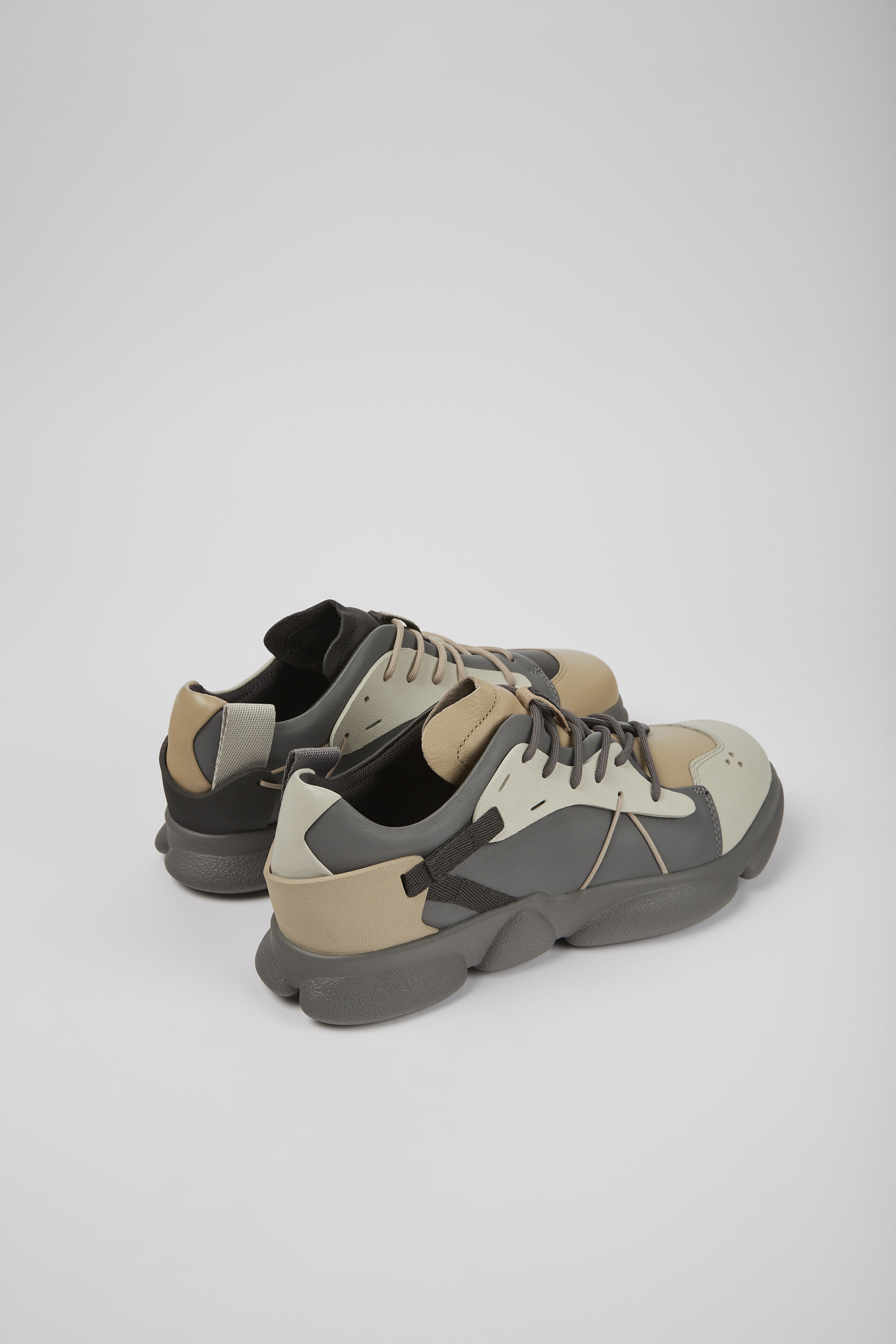 Twins - Multicolored leather and textile sneakers for men