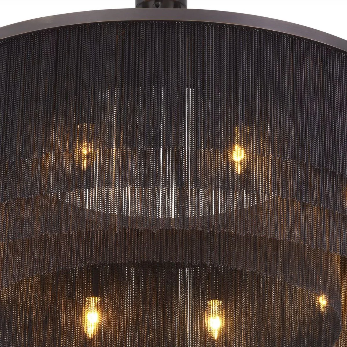 Casa Padrino araña de luces de acero de lujo bronce Ø 90 x A. 61 cm - Araña de Luces Redonda para Hoteles y Restaurantes - Calidad de Lujo